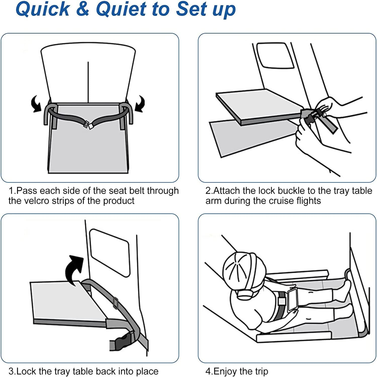 Portable Toddler Travel Bed - Airplane Seat Extender & Kids Flying Essentials, Comfortable In-Flight Hammock for Babies and Toddlers on Flights (Black) image number 4