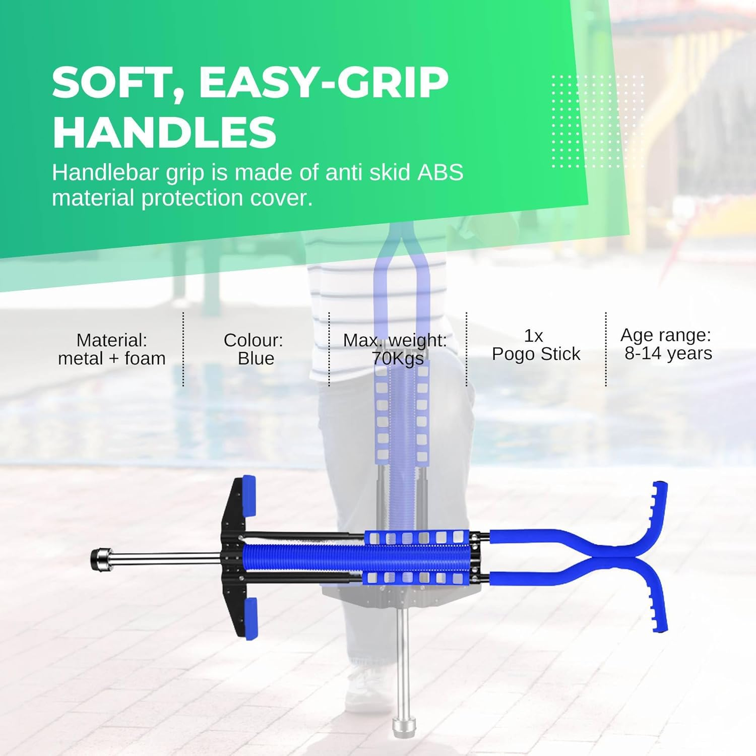 Blue Pogo Stick Kids - Childrens Jumping Jackhammer Exercise Hopper Toy image number 6