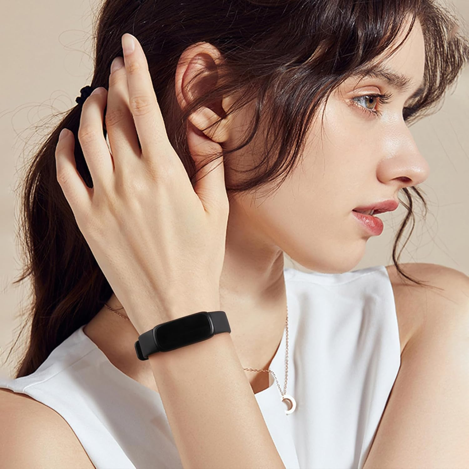 PACK 3 Silicone Bands for Fitbit Inspire 3 Replacement Wristbands for Women Men, Adjustable Soft Waterproof Sport Bands Compatible with Fitbit Inspire 3 Fitness Tracker - Pink+White+Violet image number 6