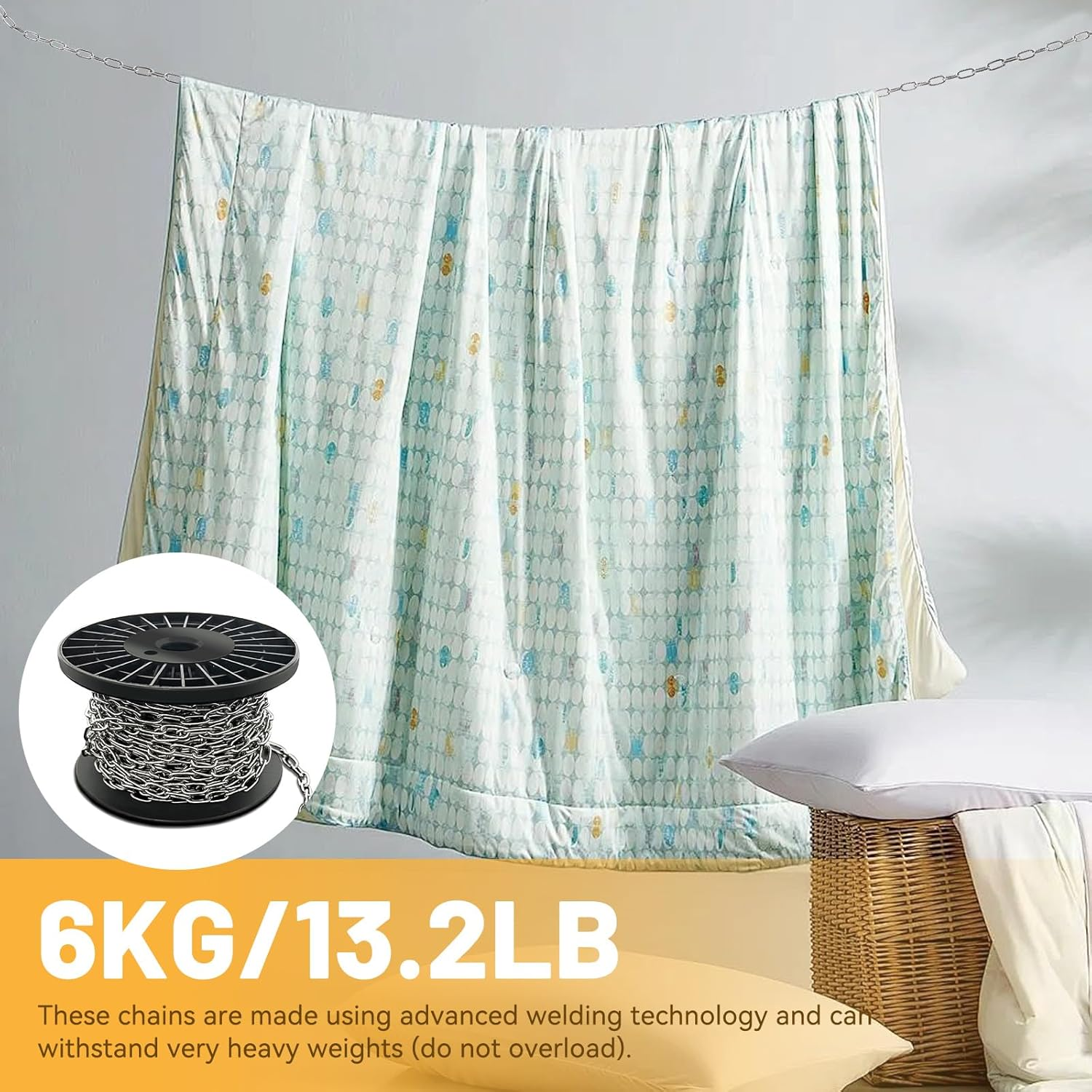 Stainless Steel Chain for Hanging Plants, Hanging Loop Chain for Outdoor Camping Pet Anti-Theft Chains, Hardware (15) image number 2