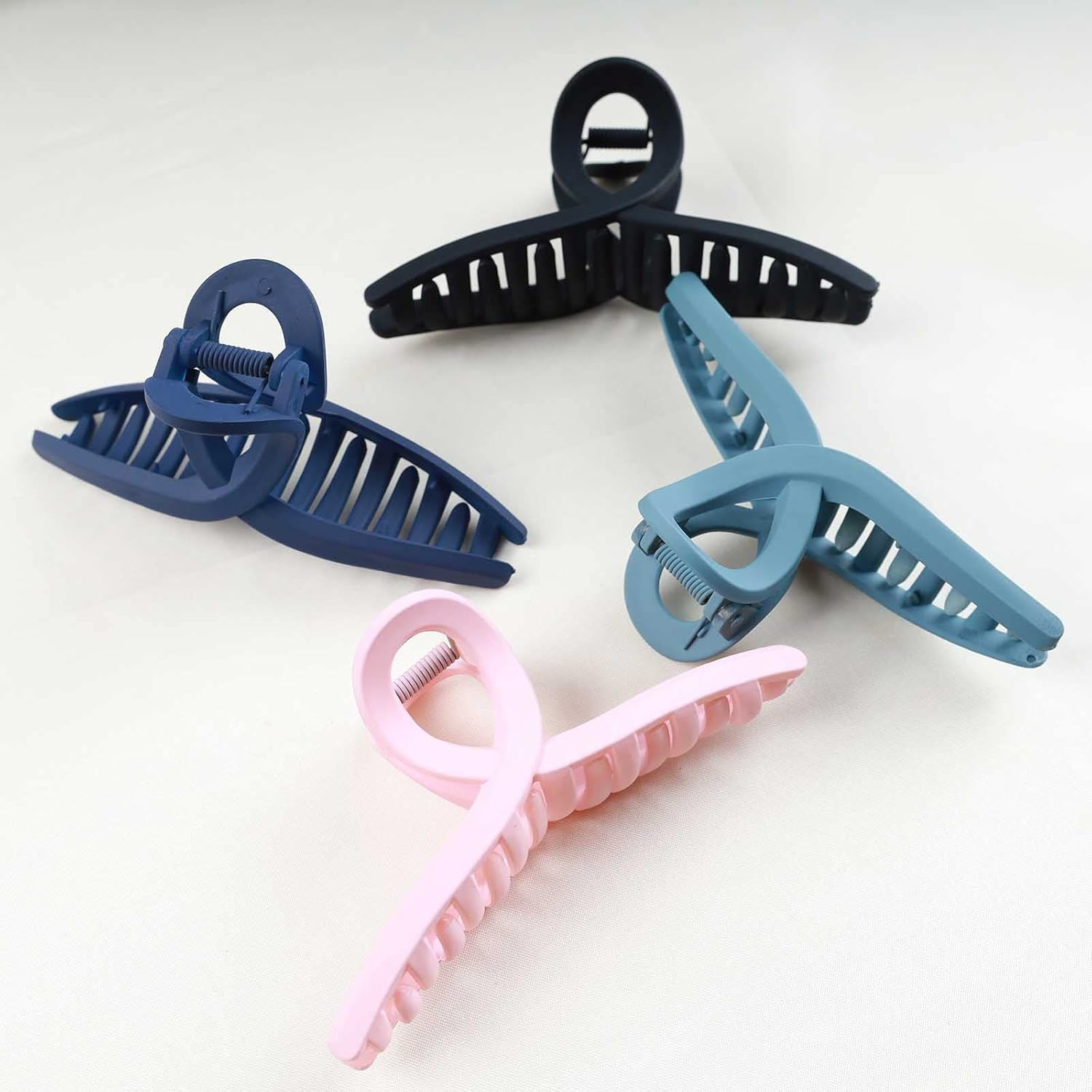 Yheakne Vintage Acrylic Hair Claw Clip Plastic Hair Claw Clip Plain Hair Holder Clips Jelly Pine Hair Clip French Hair Catch Barrette Decorative Hair Accessories for Women and Girls (Pink) image number 4