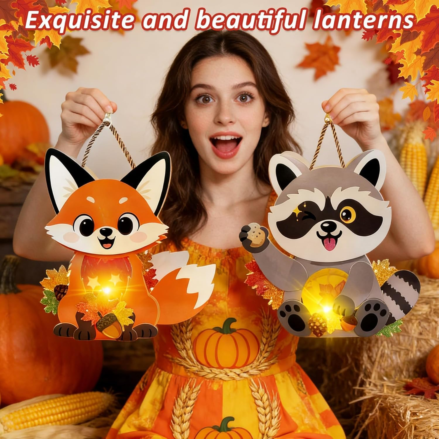 Sunshine Smile Children'S Lantern Craft Set, Saint Martin Lanterns with LED, Autumn Lanterns for DIY Crafts for Decoration, DIY Creative Set Gift Boys Girls Saint Martin