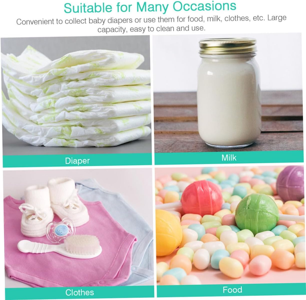 ERINGOGO 4Pcs Portable Diaper Storage Bags for Nappies for Travel Shopping and Daily Use and Wear-Resistant Organizer image number 2