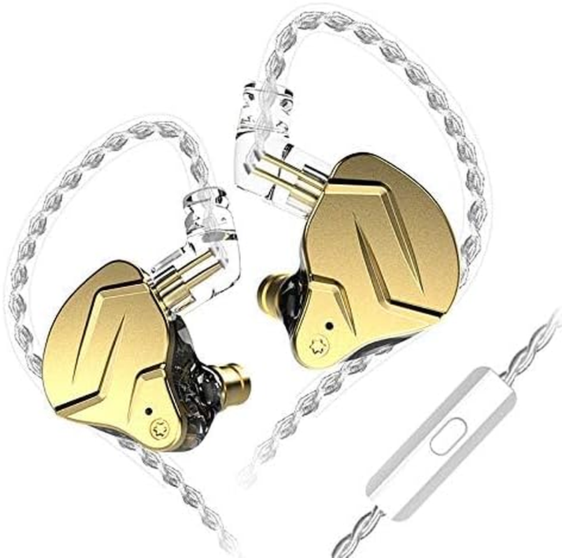 KZ ZSN PRO X Dual Driver Earbuds Headphone, Hifi Stereo Sound Earphone with Balanced Armature and Dynamic Driver Ergonomic Comfortable Headset (Golden with Microphone) image number 4