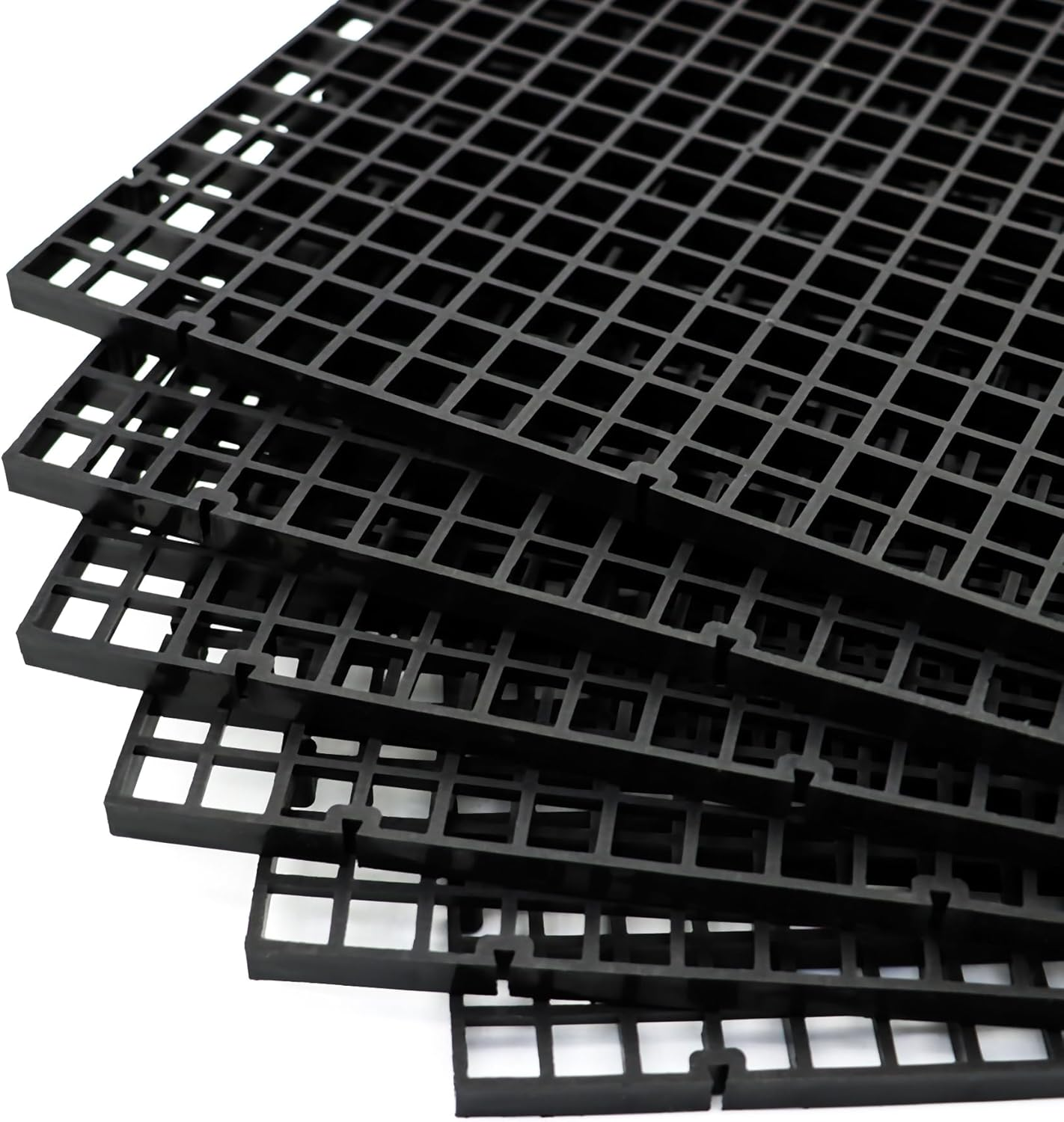 Aquarium Fish Tank Bottom Isolation 8 Pcs, Plastic Egg Crate Grid Divider Tray Egg (L 8Pcs Black) image number 4