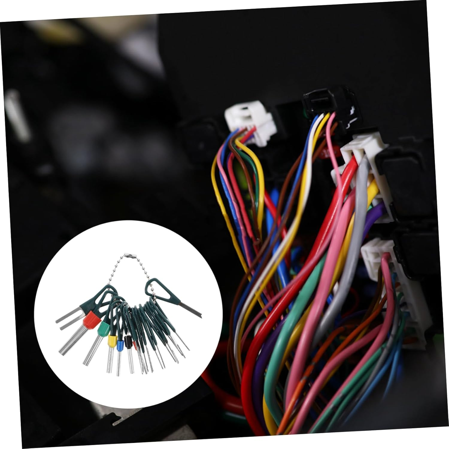 BUGUUYO 18Pcs Terminal Depinning Set Wire Harness Connectors Terminal Ejector for Car image number 1