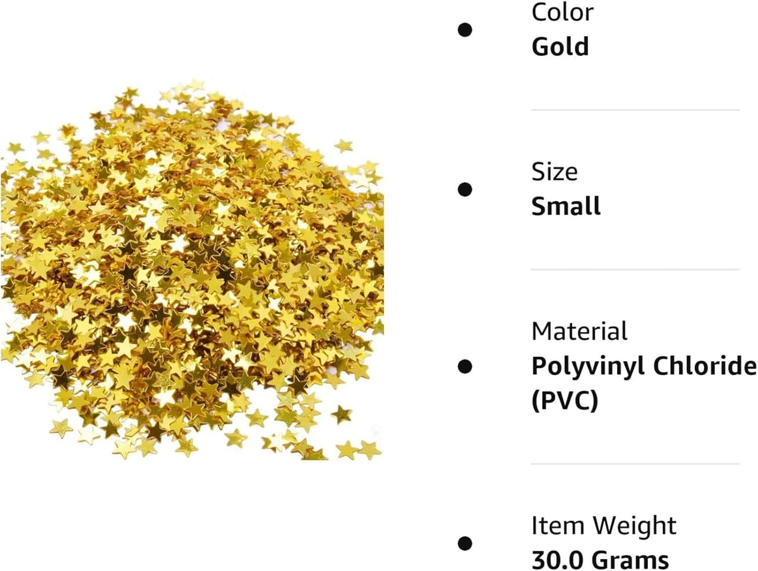 Confetti Glitter, 4000Pcs 30G Plastic Stars Confetti Sparkly Sequins for Nail Art Decorations and Christmas Party Supplies, Gold image number 1