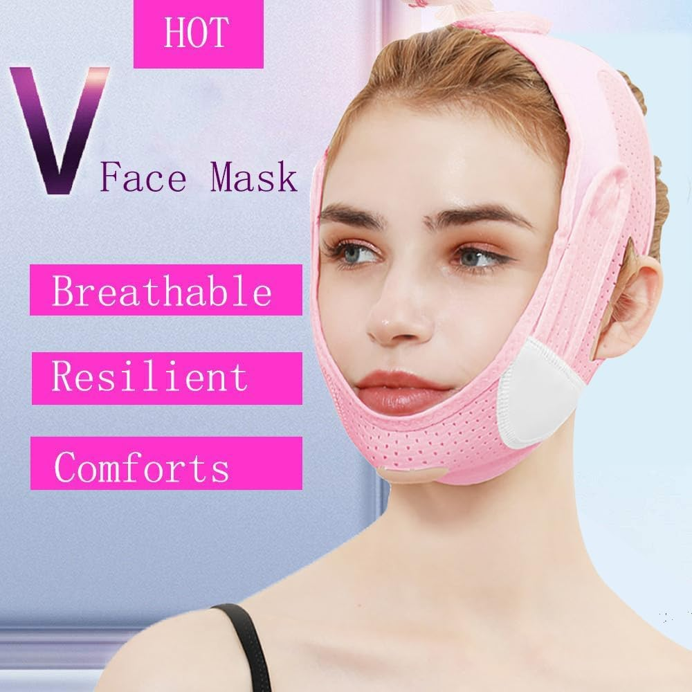 Chin Strap,Face Contouring Sleeping Mask,Jawline Shaper,Face Firming Mask,V Line Facial Slimming Strap,Chin Slimming Band,Jaw Exerciser,Reusable Chin Strap image number 3