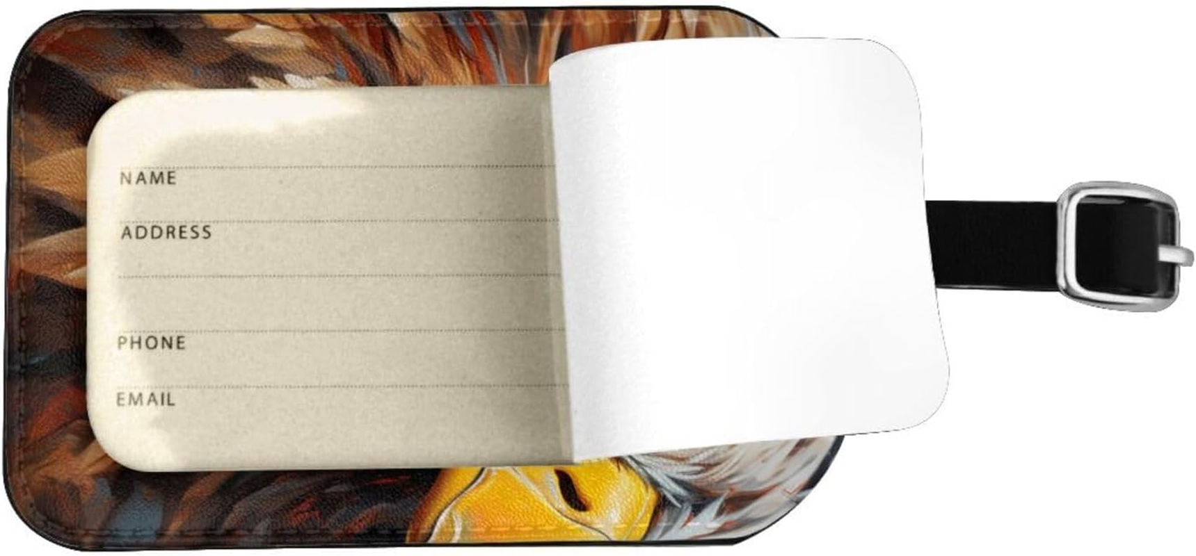 Eagle Print Elegant Tag Stylish Tag Luggage Tag 4.3 X 2.76 Inch for Suitcases Travel Bags image number 2