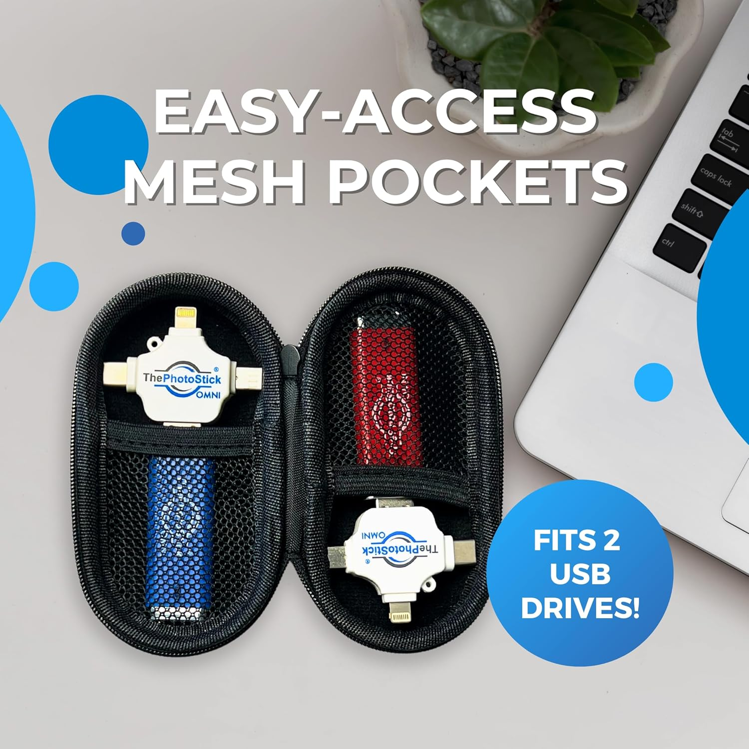 Thephotostick&reg; Omni 256GB + Protective Case | Secure Photo & Video Backup and Transfer | Digital File Organization | USB & Multiport Connection for Phones, Tablets and Computers | Water Resistant Case image number 5