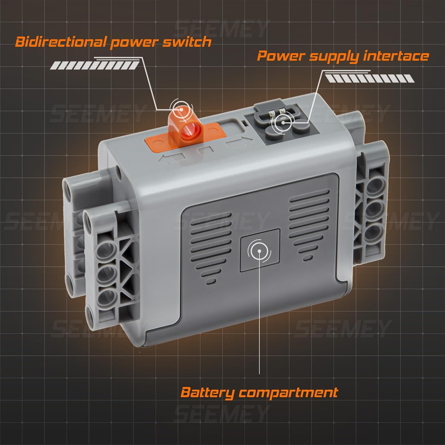 SEEMEY 34Pcs Power-Function Kit Set Motor Battery Infrared-Remote-Control Receiver Train Adjustable Speed Technic-​​Motor Parts, Technic-Parts Compatible with Mainbrands image number 3