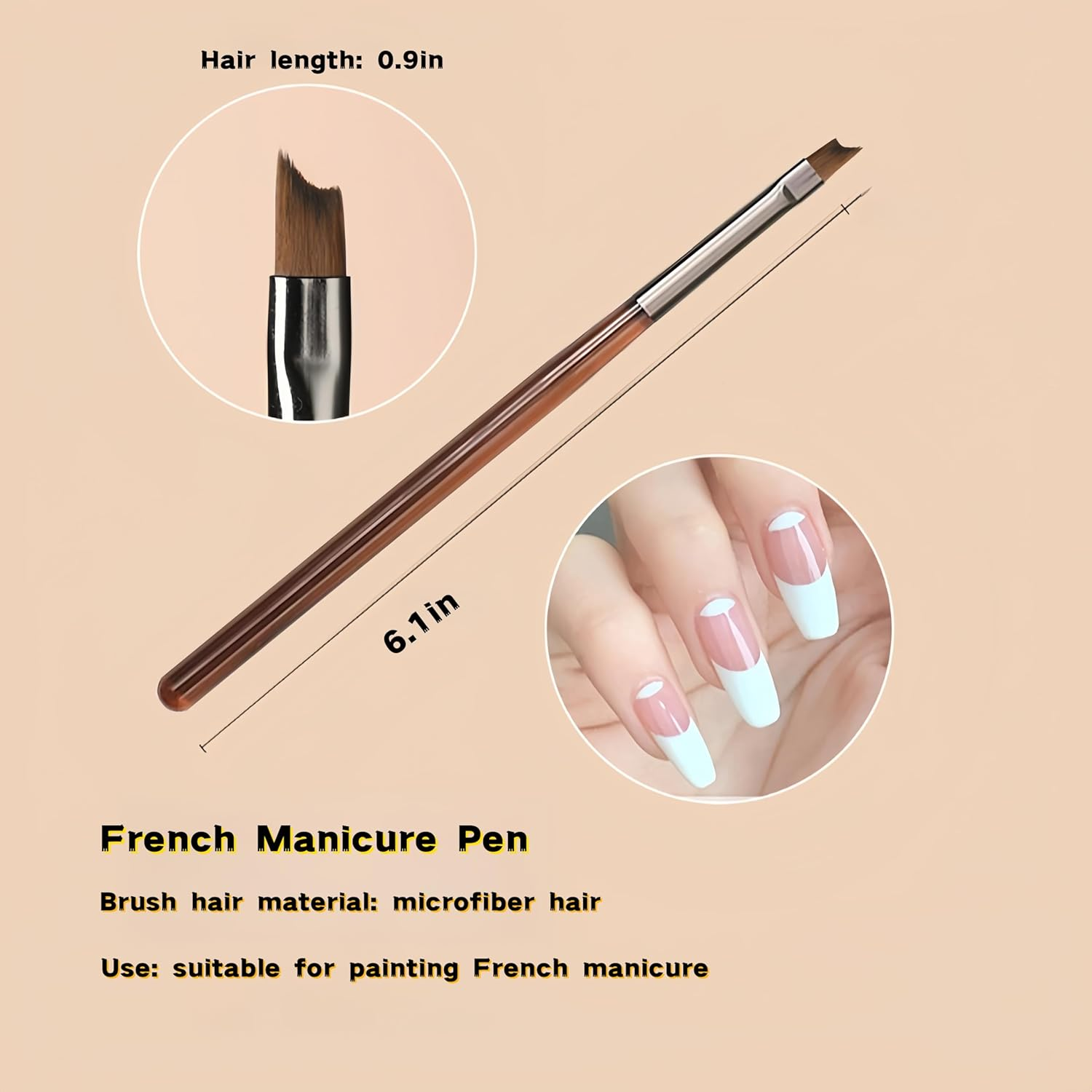 9-Piece Nail Art Brushes Set, Nail Design Tools Kit with Acrylic Nail Brush, Gel Brush, Nail Pen, Manicure Tools for Salon and Home Use, Suitable for Professionals and Beginners image number 6