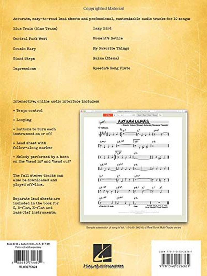 John Coltrane Play-Along: Real Book Multi-Tracks Volume 11 Bk/Online Audio image number 1