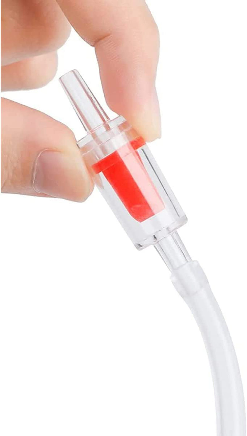 6 Pcs Fish Tank Aquarium Red Clear Plastic Air Pump Check Valves image number 3