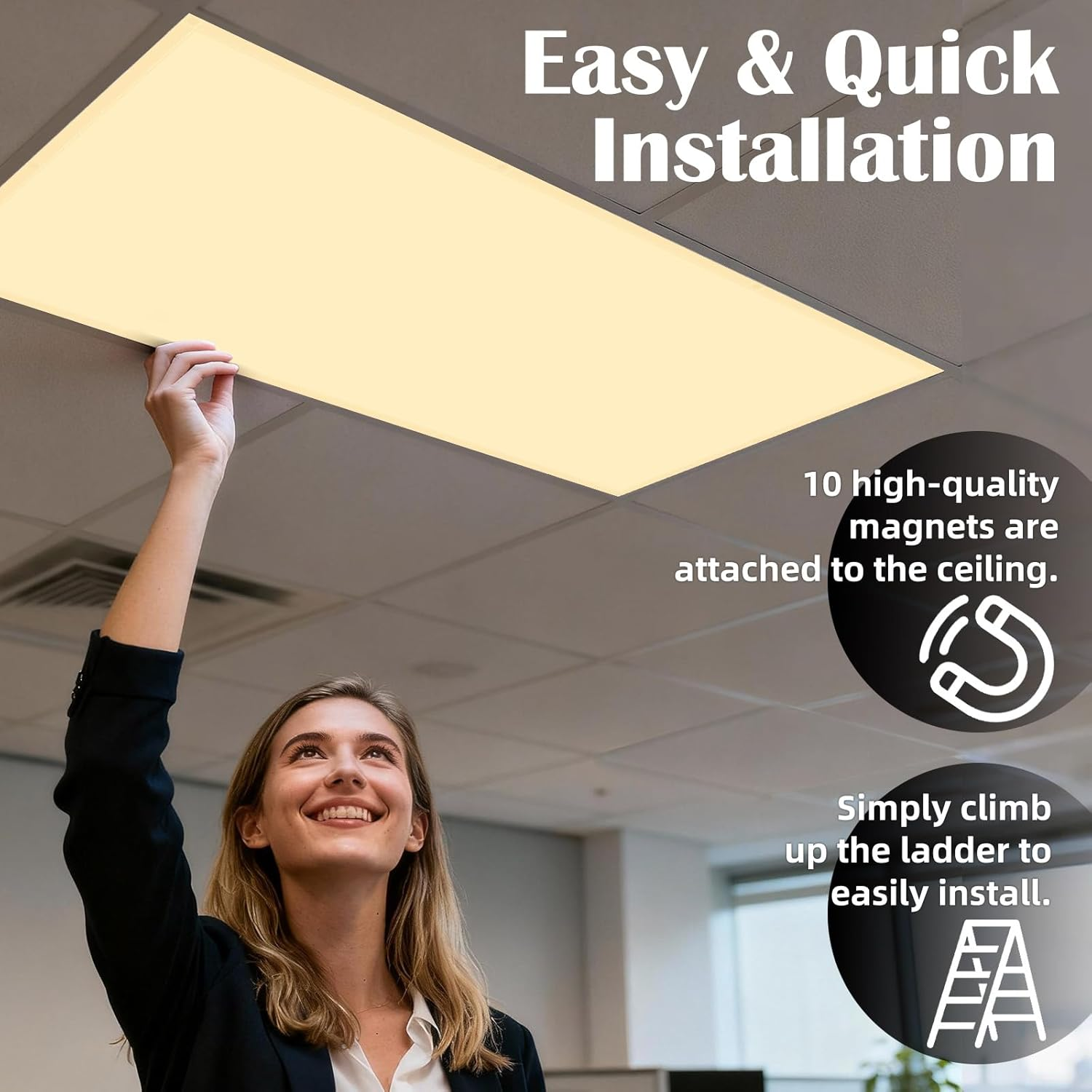 ANGSYLTH Fluorescent Light Covers - 4 X 2 Feet Covers for Ceiling Lights, Magnetic Light Filters for Classroom, Office, Hospitals, Home (Warm Yellow) - Auspiciousness Clouds image number 2