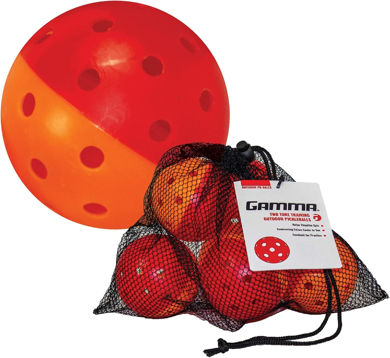 Gamma Sports Photon Indoor and Outdoor Pickleballs, High-Vis Optic Green USAPA Approved Pickleball Balls, (3, 6, & 60 Packs Available)