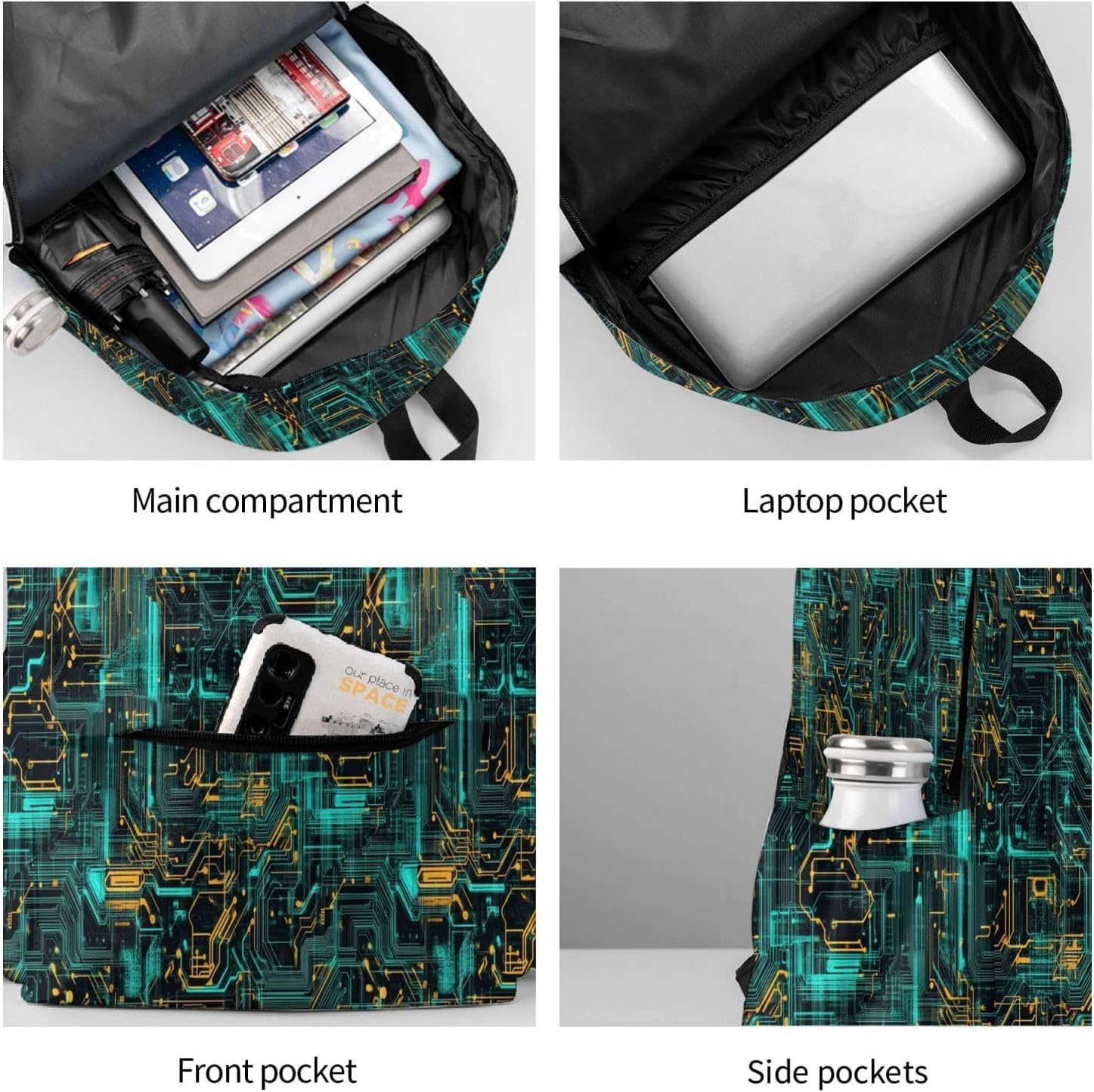 Famliihw Backpack Laptop Backpacks Multipurpose Daypack for Men Women Travel Hiking - Baseball Flag image number 3