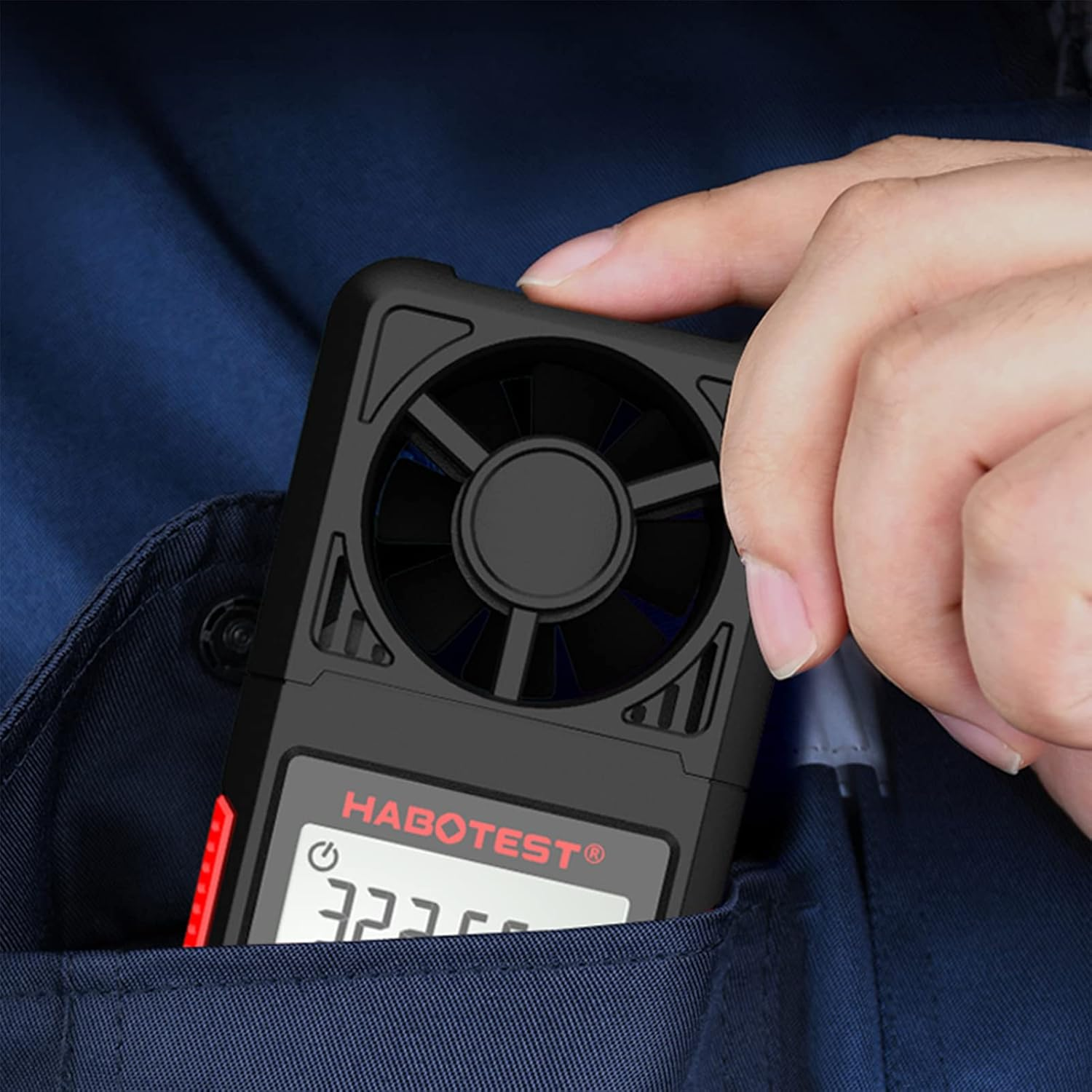 HT605 LCD Digital Anemometer Handheld Wind Speed Meter Temperature & Humidity Meter Air Velocity Temperature Tester 2.2-Inch Display Air Flow Meter Hygrothermograph With image number 1