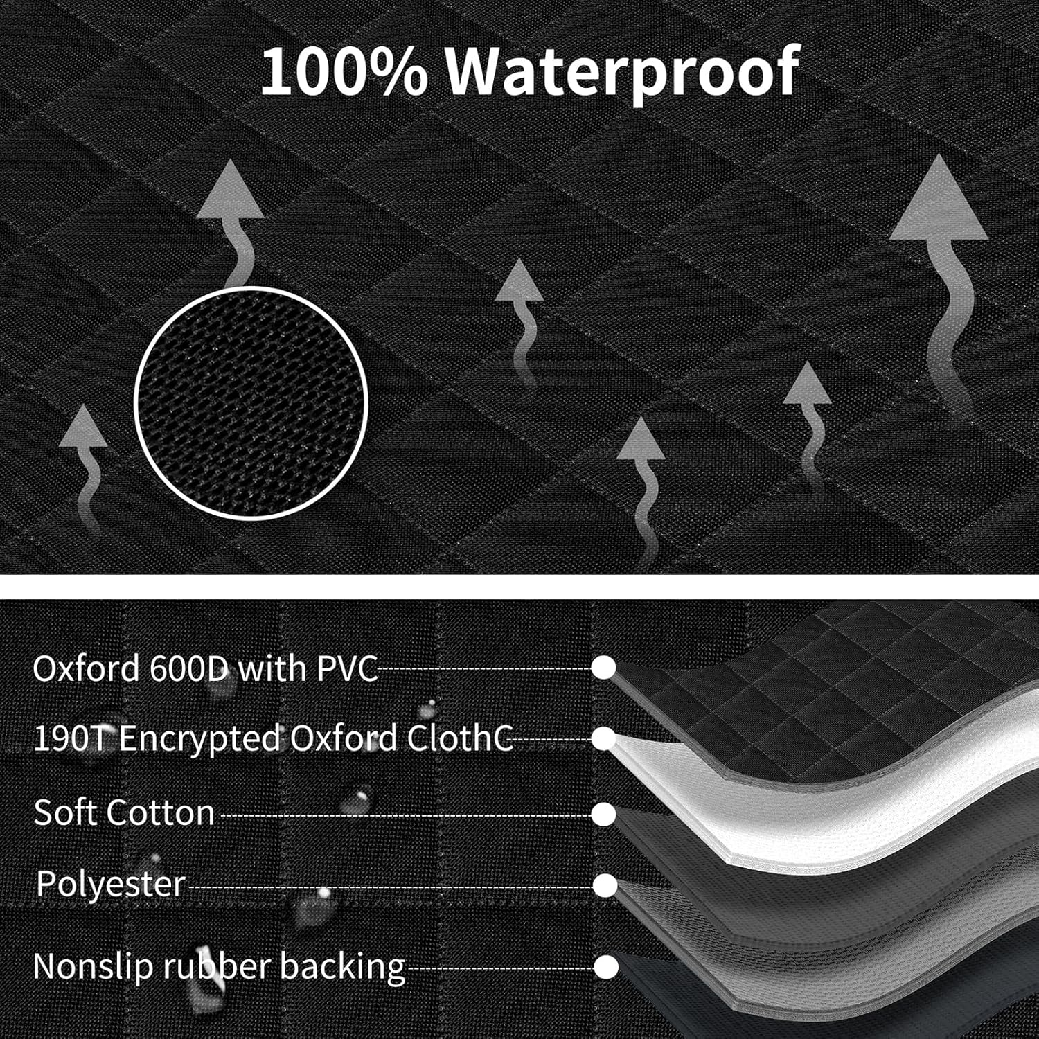 Zoramey Dog Car Seat Cover for Pets, 100% Waterproof 600D Heavy Durable Dog Car Seat Hammock Scratch Proof Nonslip with Seatbelt and Side Flaps for SUV, Truck, Sedan (Black) - Orange image number 4