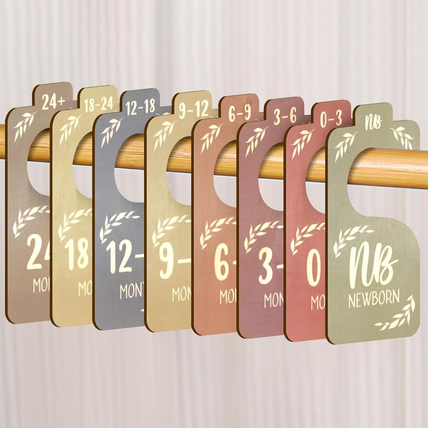 Hanger Dividers, 8 PCS Wooden Closet Dividers for Home Decor (19.1 X 9.1Cm/7.51 X 3.59In) image number 1