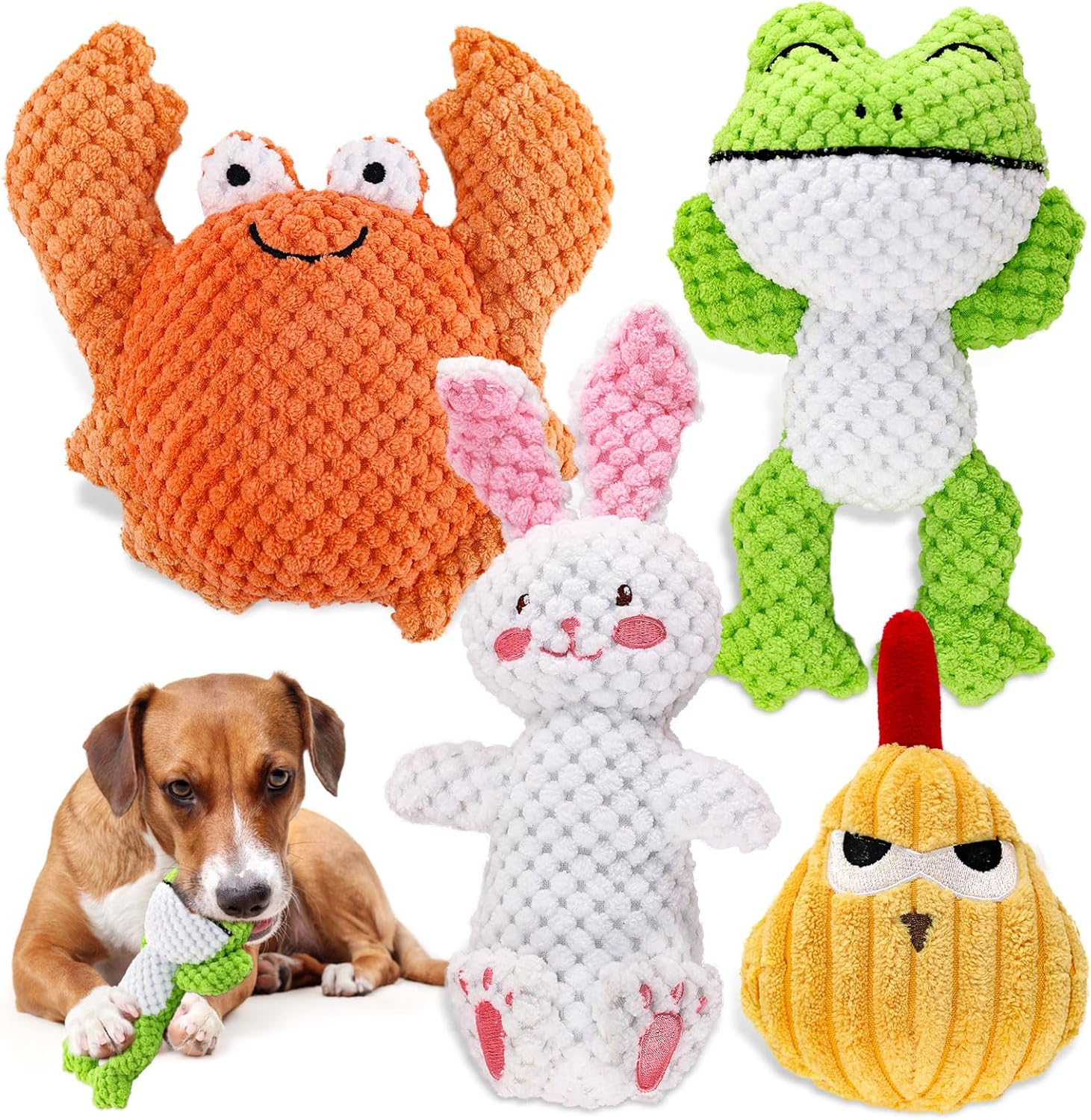 Squeaky Dog Toy Medium Interactive Soft Cotton Stuffed Animal Toys for Daily Companionship Training Reward Gift image number 4
