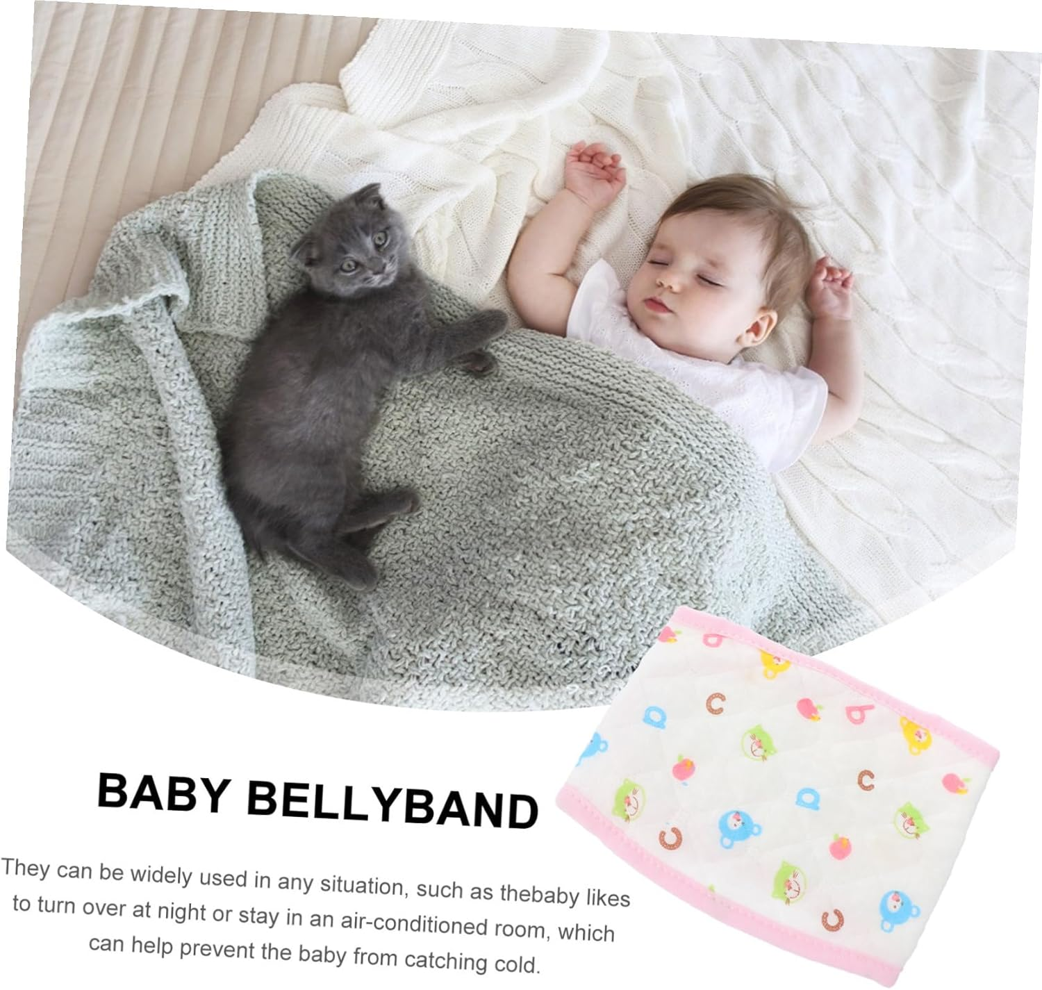 UPKOCH 3Pcs Protect Umbilical Cord Bellybands for Newborn Cotton Bellyband Navel Band Comfortable Stomach Wrap image number 4