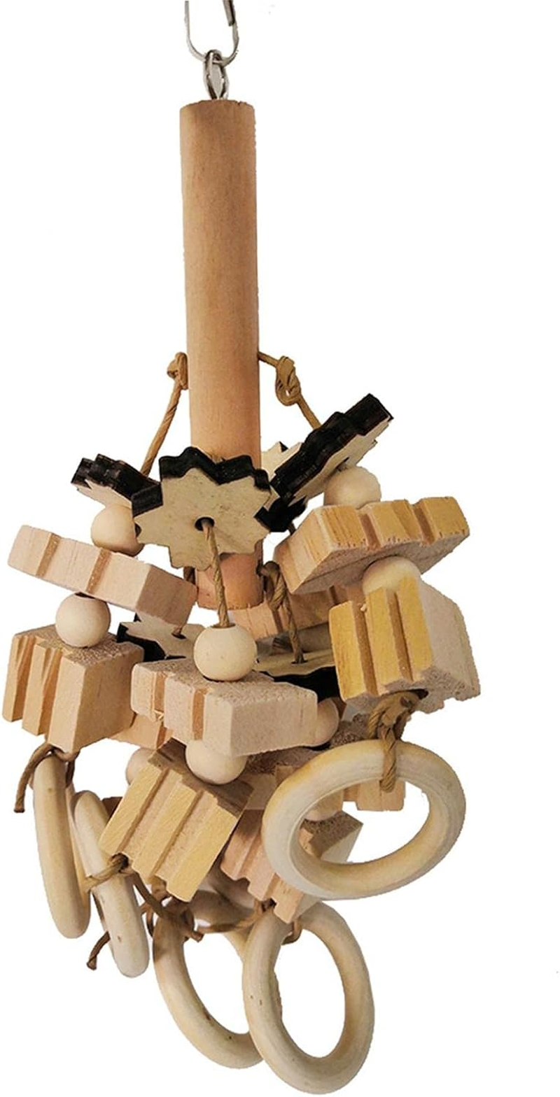Large Parrot Chewing Toys Wooden Blocks for Cockatiel Parakeet Bird image number 4