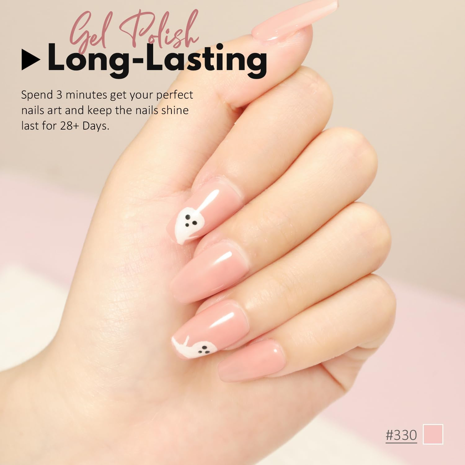 FZANEST Gel Nail Polish Soak-Off Lacquer LED UV Gel Polish Milky Transparent Nail Art Manicure (Sheer Rose Nude) - Hot Pink image number 5