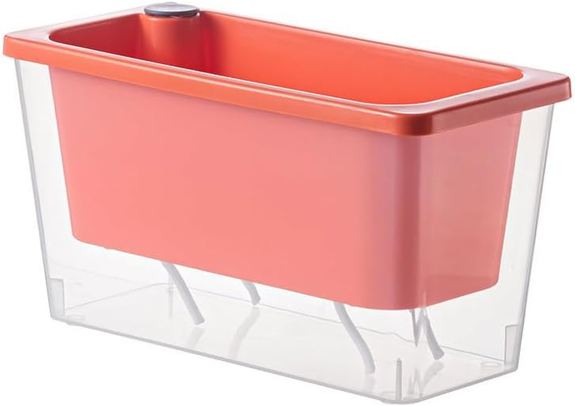 AIMALL Self-Watering Square Planter for Indoor Gardening, Balcony Vegetable Pot with Absorbent Cotton, Lazy Self-Priming Flower Pot, 10.43"X4.72"X5.5"