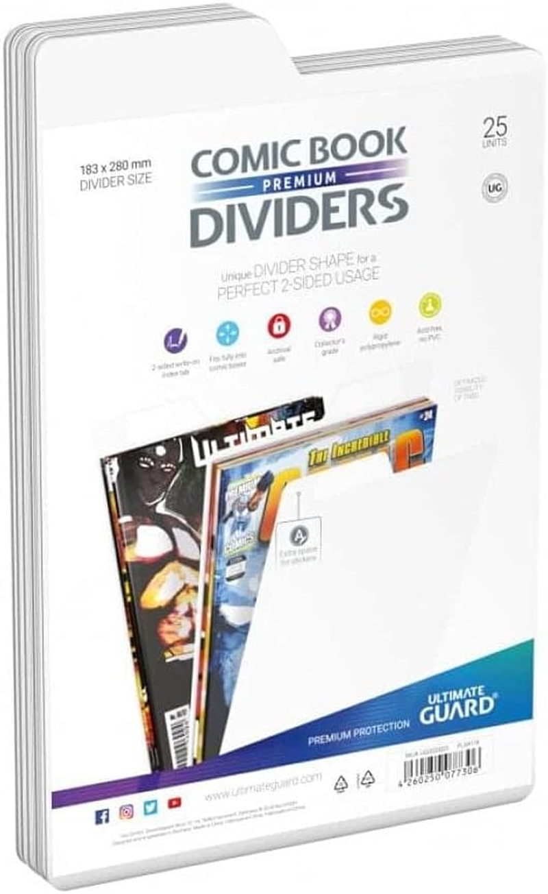 Premium Comic Dividers Card Sleeves (25 Piece), Black