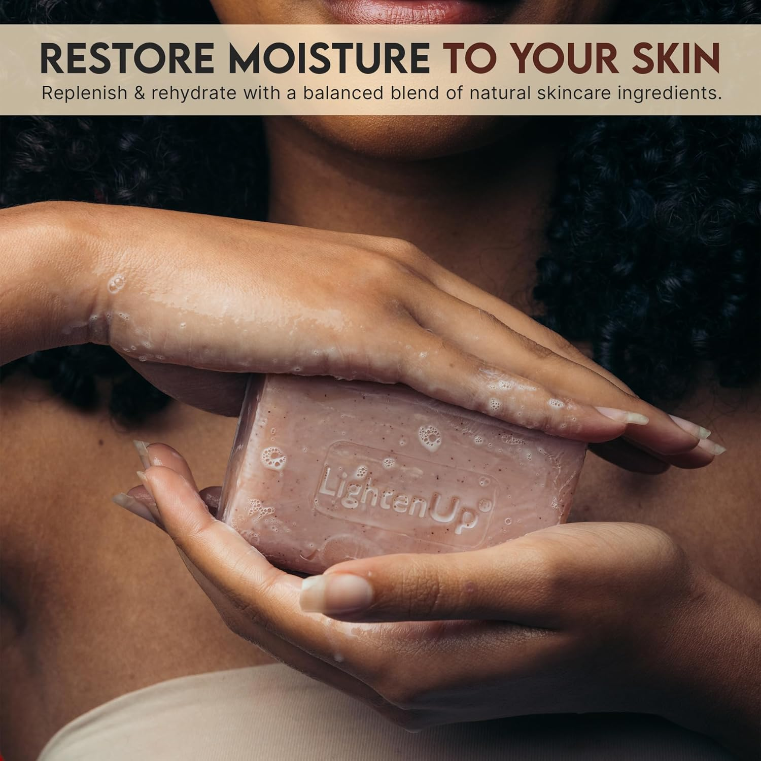 Lightenup, Exfoliating Soap - 200G / 7Fl Oz - Skin Brightening Soap, Cleansing Bar, Formulated to Fade Spots, with Apricot, Glycerin, Coconut Oil image number 3