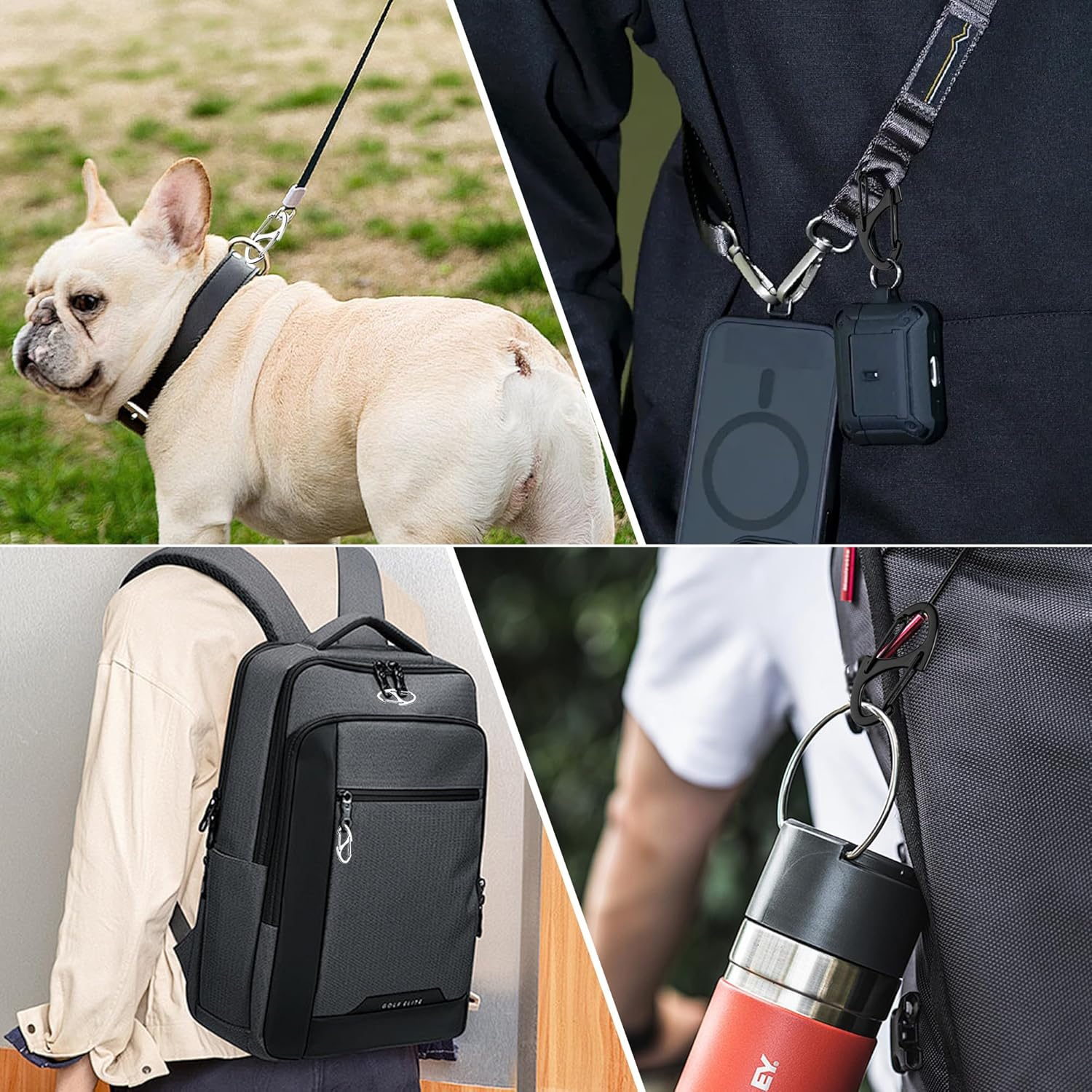 20Pcs Zipper Clips anti Theft, Zipper Pull Replacement for Backpacks, Dual S Shaped Small Carabiner Clip Theft Deterrent for Suitcase, Keep Luggage Closed, Silver and Gunmetal Black - Silvergunmetal Black image number 6