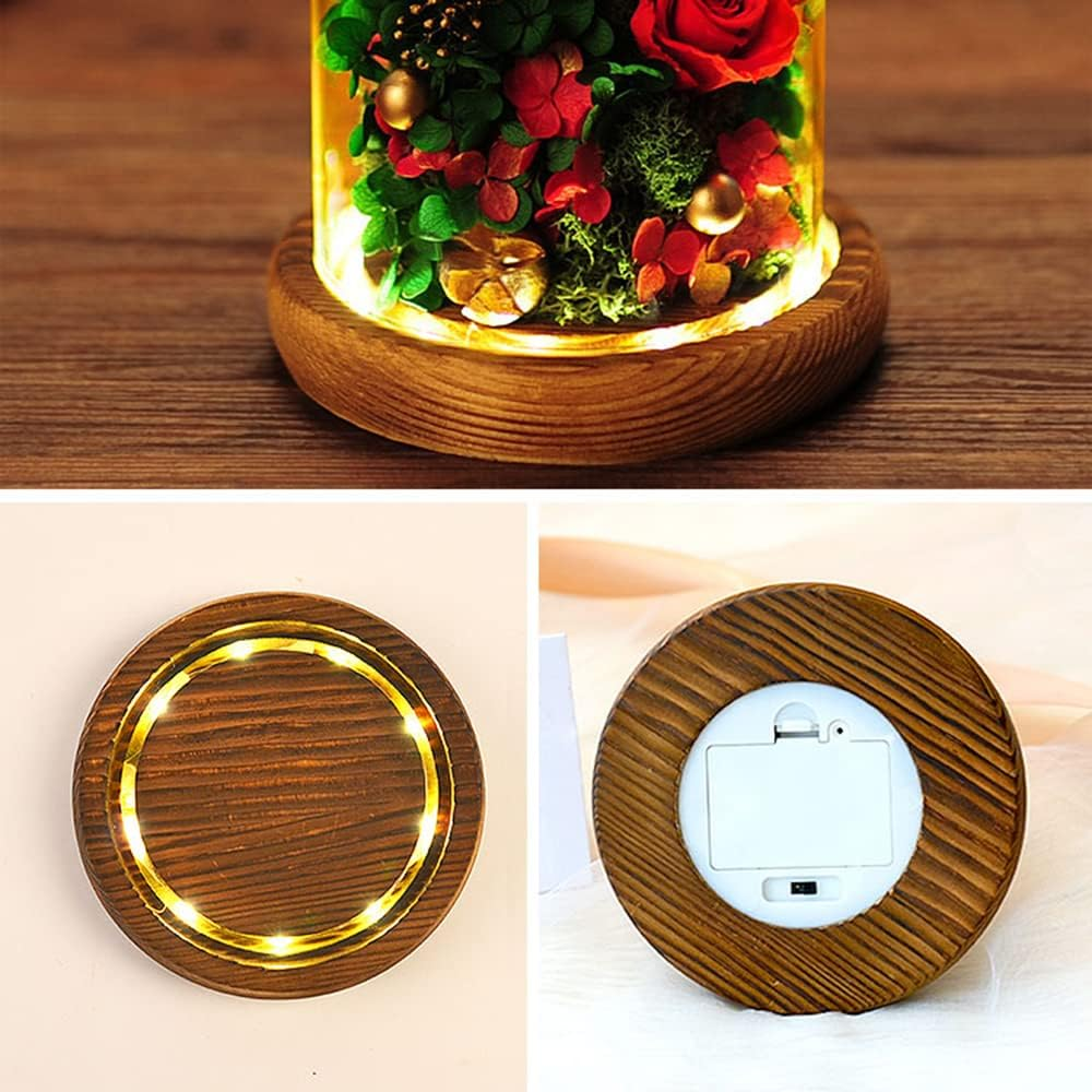 Eternal Rose Gift Set in Glass Dome - Purple | Preserved Rose with Moss Bear | Valentine'S Day Her | Romantic Home Decor | Long-Lasting Beauty (Purple)