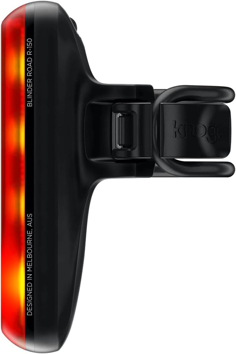 KNOG Blinder R-150 USB Rechargeable Bike Tail Light - 150 Lumen Rear Bike Light with Strobe LED & Angled Beam for Maximum Visibility, 50-Hour Runtime, Bike Rear Light One Size Black/Red image number 2