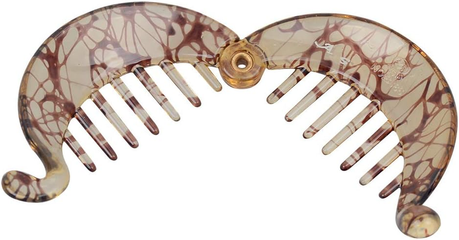 4 Pcs Banana Hair Clips for Women Girls Fishtail Hair Clip French Banana Clip Ponytail Holder round Hair Comb Styling Accessories for Long Medium Hair (Color Random) image number 5