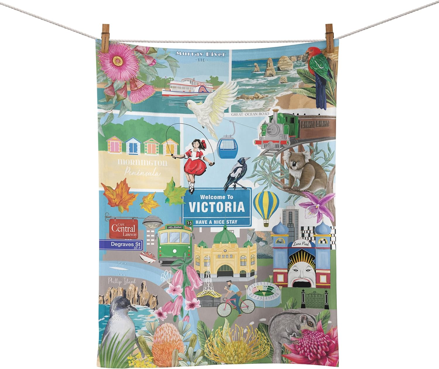 Travel Tea Towel, 55% Linen 45% Cotton, 440 X 640 Mm (Majestic Coast) image number 3