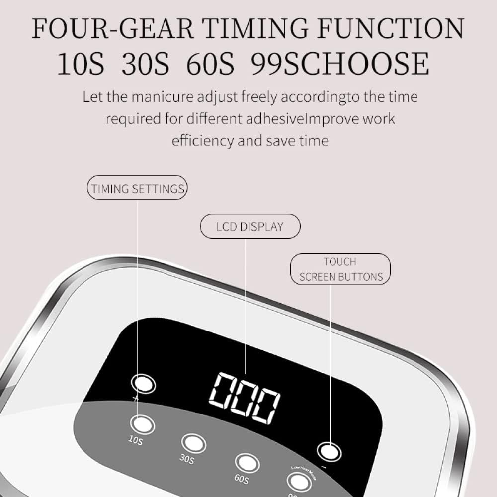 Nail Dryer 99W Nail Lamp 42 Leds Uv Ice Lampwith Timer Setting Automatic Sensor LCD Professional Salon Uv Naillamp for Fingernail and Toenail Nail Lamp image number 2