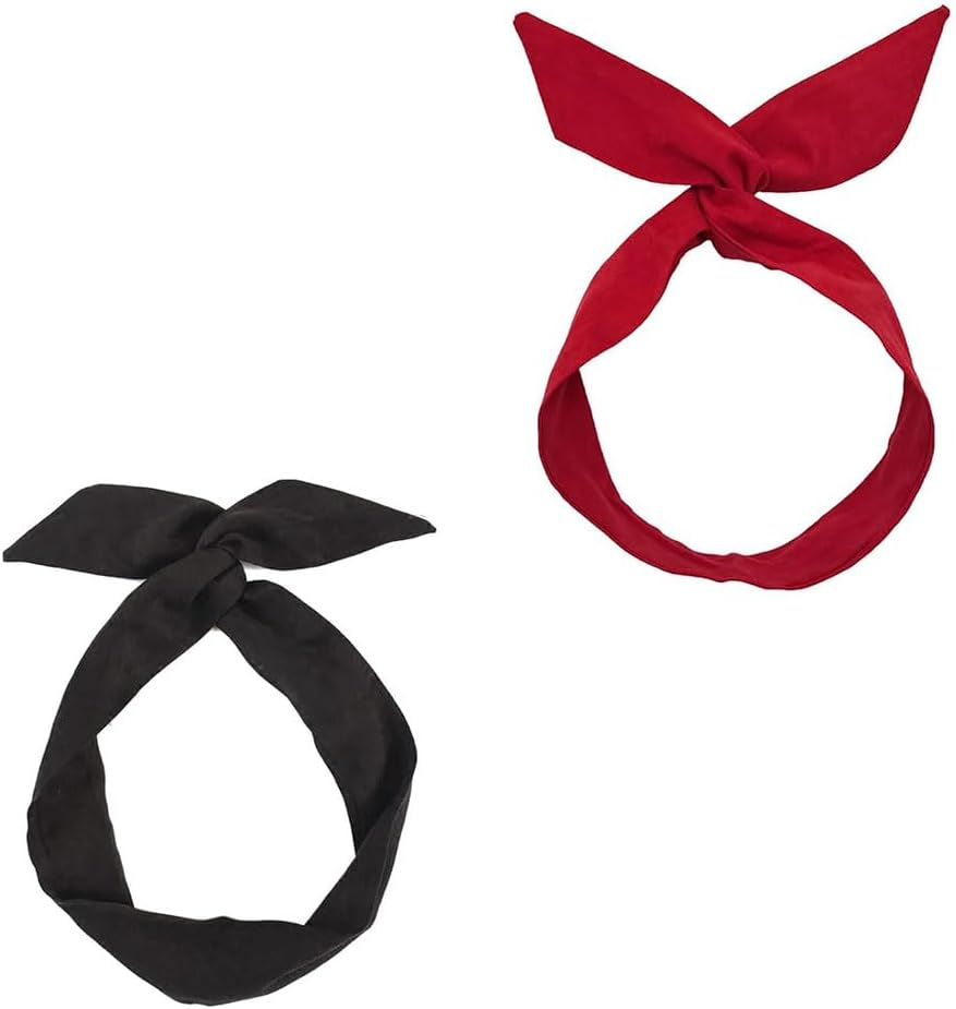 LATRAT Pack of 2 Bendable Headbands, Twist Bow Wired Headbands, Vintage Twist Wire, Retro Headband, Hair Band image number 6