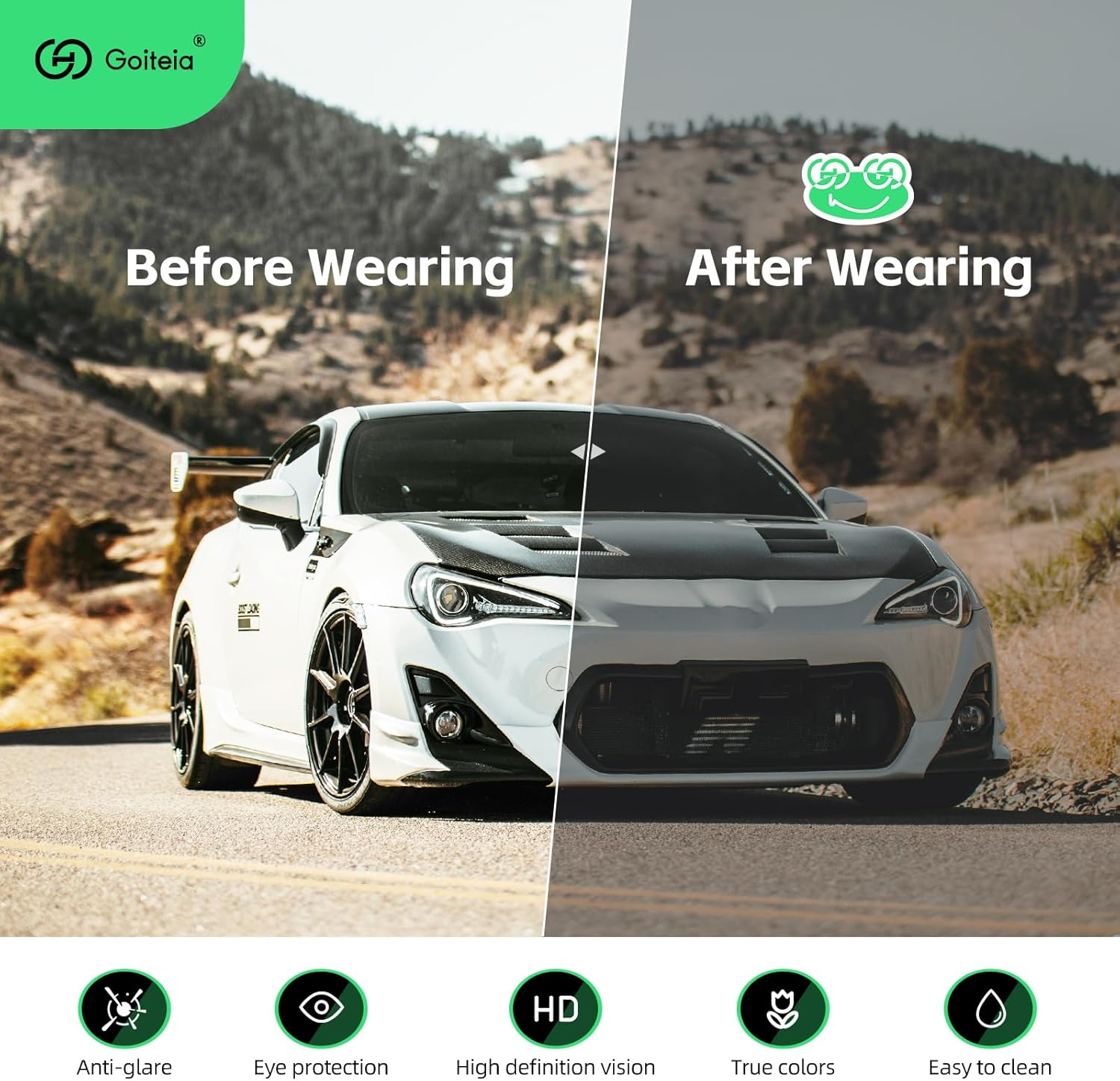 Goiteia Oversized Polarized Clip on Sunglasses over  Glasses for Women Men, Fashion Framed to Conceal Glasses image number 5