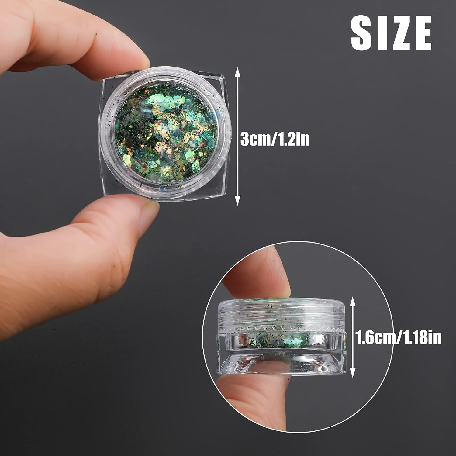 SAVITA 8 Colors Iridescent Glitter Flakes, 3D Holographic Mermaid Nail Sequins, Bling Chunky Glitter Irregular Paint for Art Craft Festival Cosmetic Body Decoration image number 3