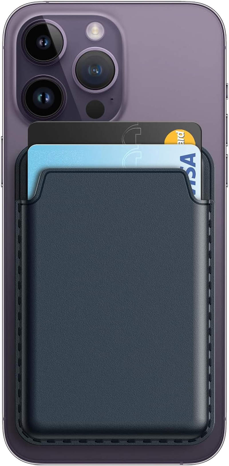 Jetech Magnetic Wallet Compatible with Magsafe for Iphone 17/Air/16/15/14/13/12 Series, Pixel 10 Series, PU Phone Card Holder, Store 1-2 Cards (Black)