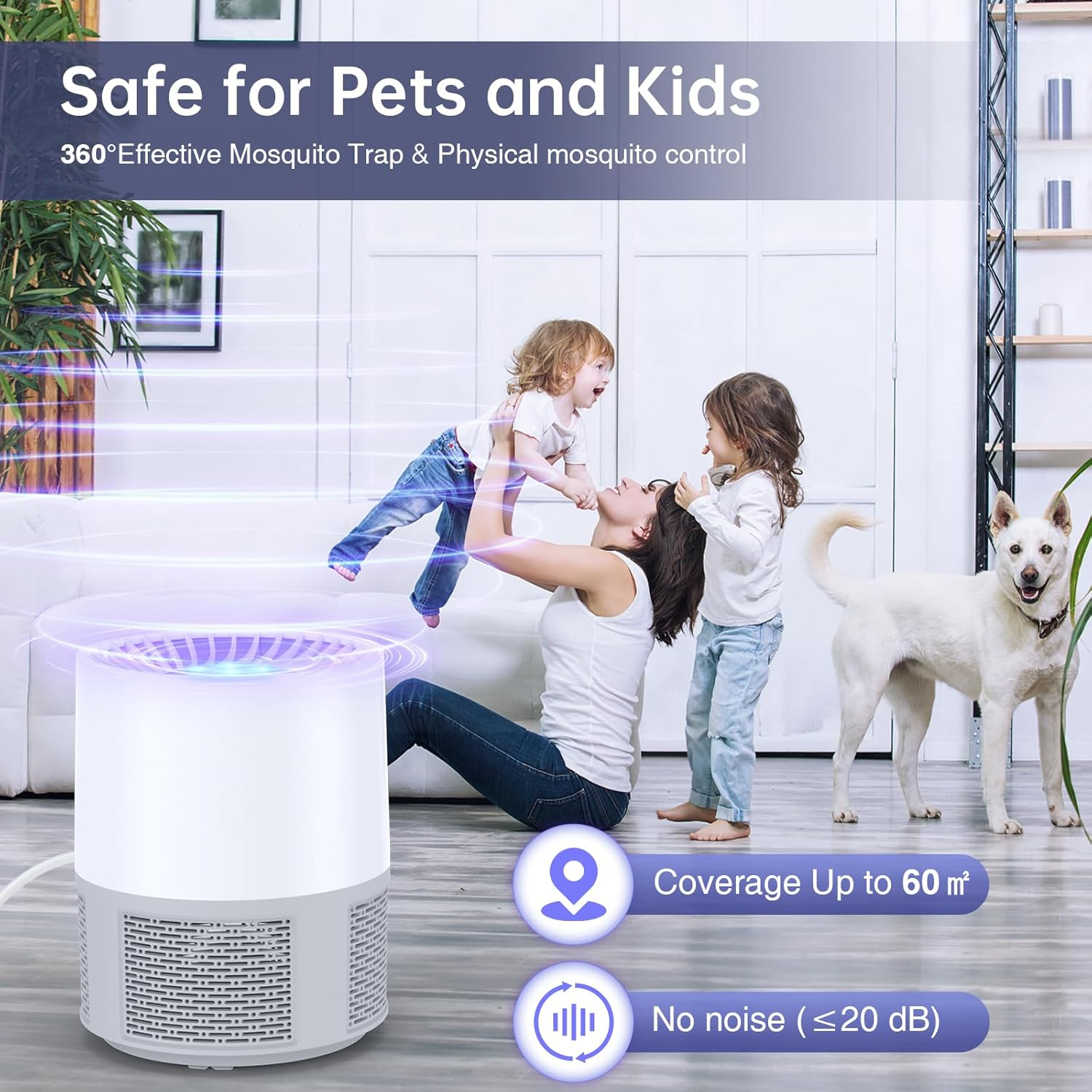 Mosquito Killer Lamp, Efficient Bug Zapper Electric Fly Zapper, Electric Fly Killer Fly Catcher Fly Traps for Home Use, Insect Killer Fruit Fly Trap Indoor Outdoor for Home image number 5