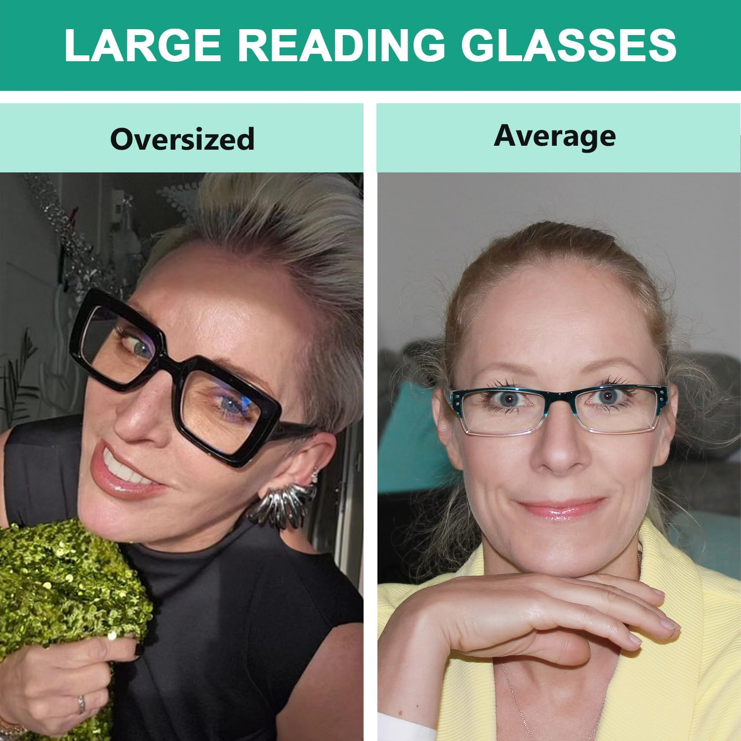 Eyekepper Women'S Reading Glasses Metalless Screwless Spring Hinges 6 Pack Woman Oversized Square Thickness Frame Reading Aid - Mixing +1.25 image number 1