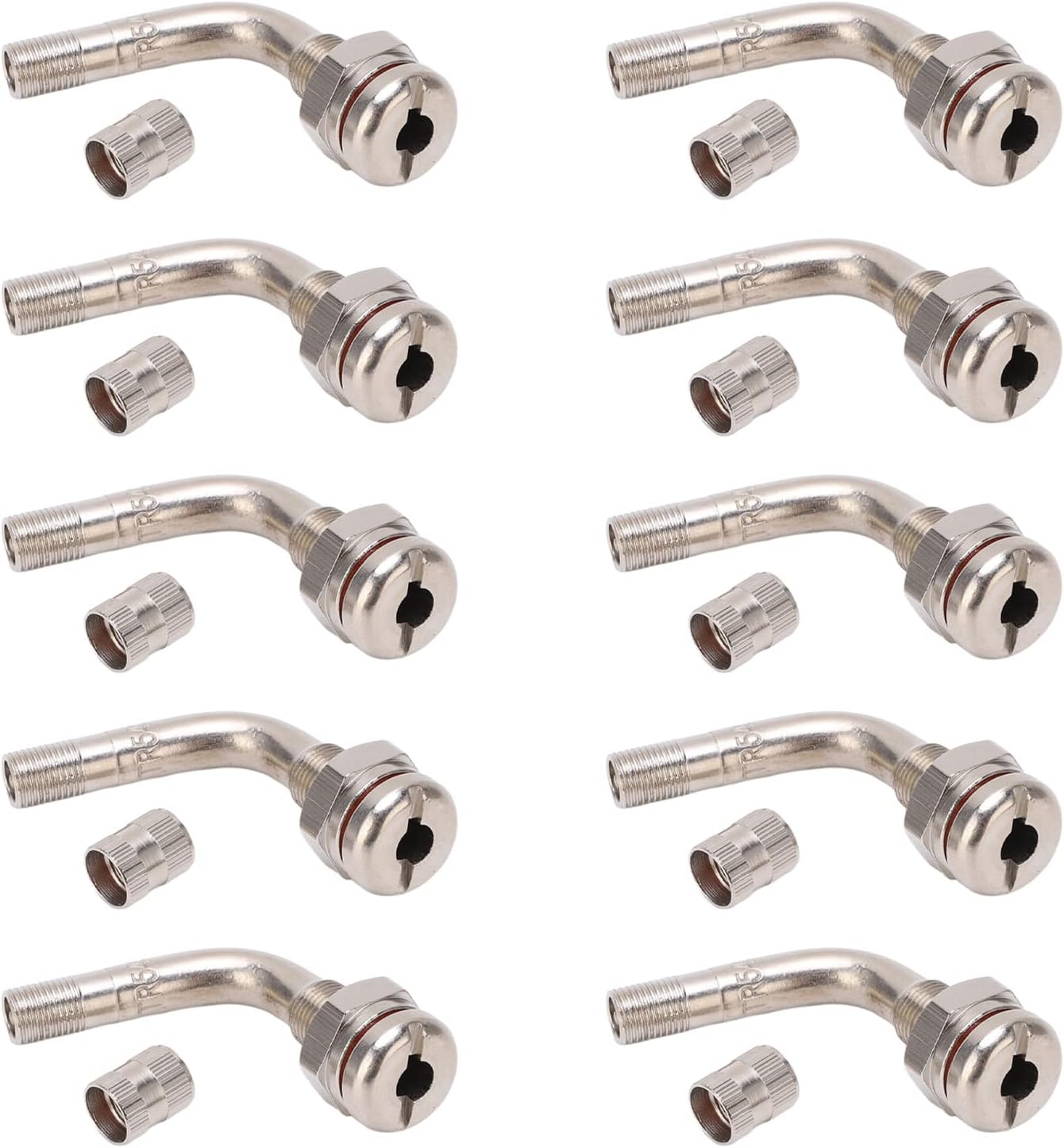 10Pcs TR543E 75&deg; 65Mm Aluminum Truck Tire Valve Stems for Tubeless Bus & Truck Tires with .7Mm Clamp-In Fit image number 1