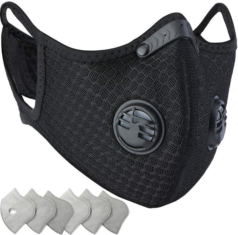 Dust Mask, Amazer Tec Reusable Dust Pollution Mask with Activated Carbon Filter for Woodworking House Cleaning Gardening and Outdoor Activities (Pack of 1 Black) image number 1