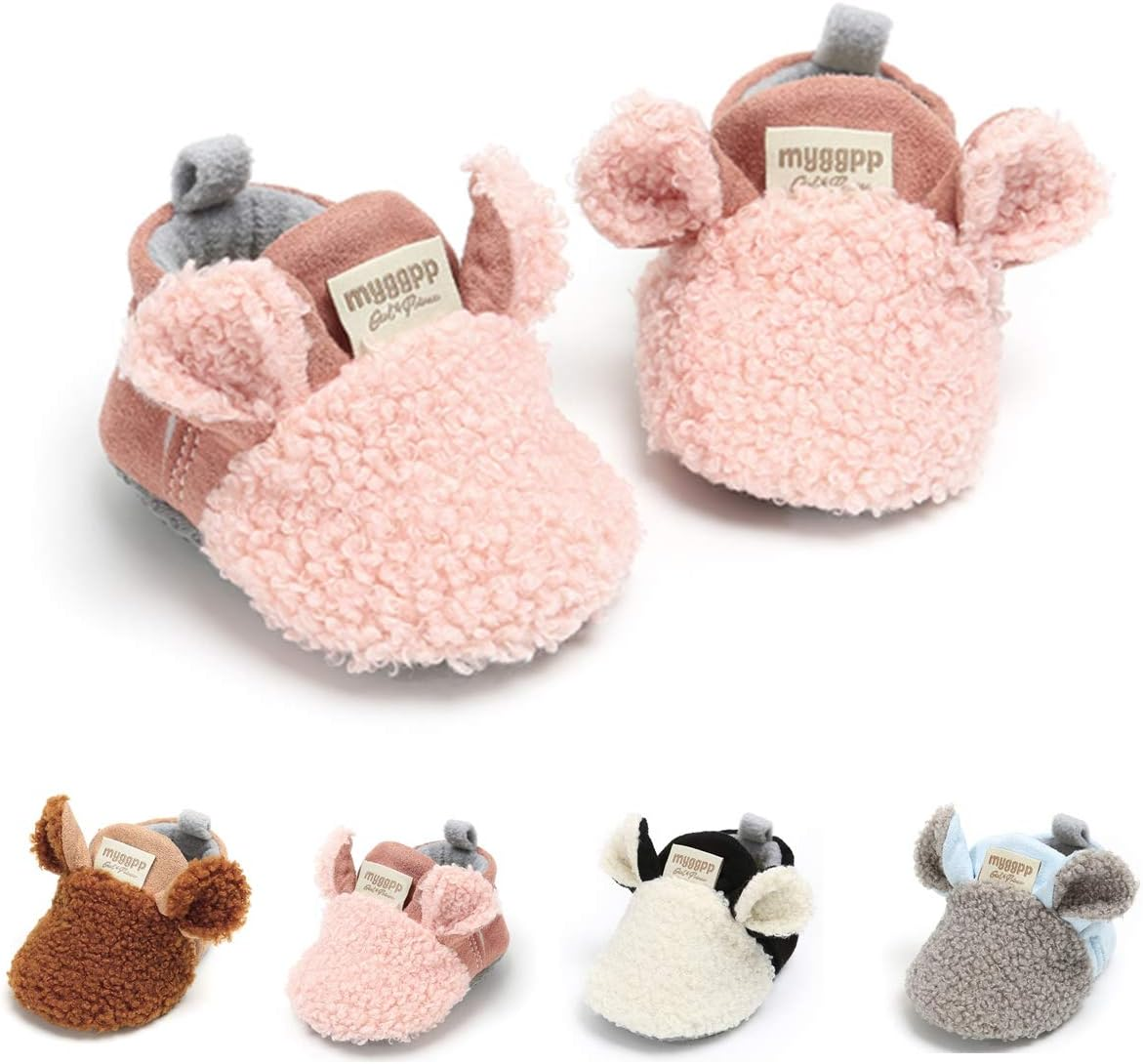 Baby Girl Boots Cozy Fleece Booties Winter Baby Girl Wedding Dress Shoes Soft Warm Newborn Crib Shoes image number 4