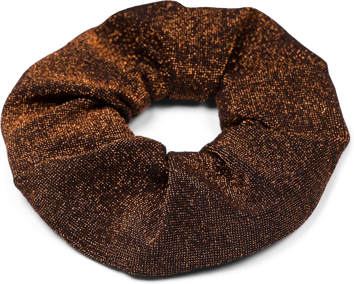 Stylebreaker 04027047 Women'S XXL Hair Scrunchie Retro Style Soft Glitter Fabric Elastic Hair Band Bronze image number 4