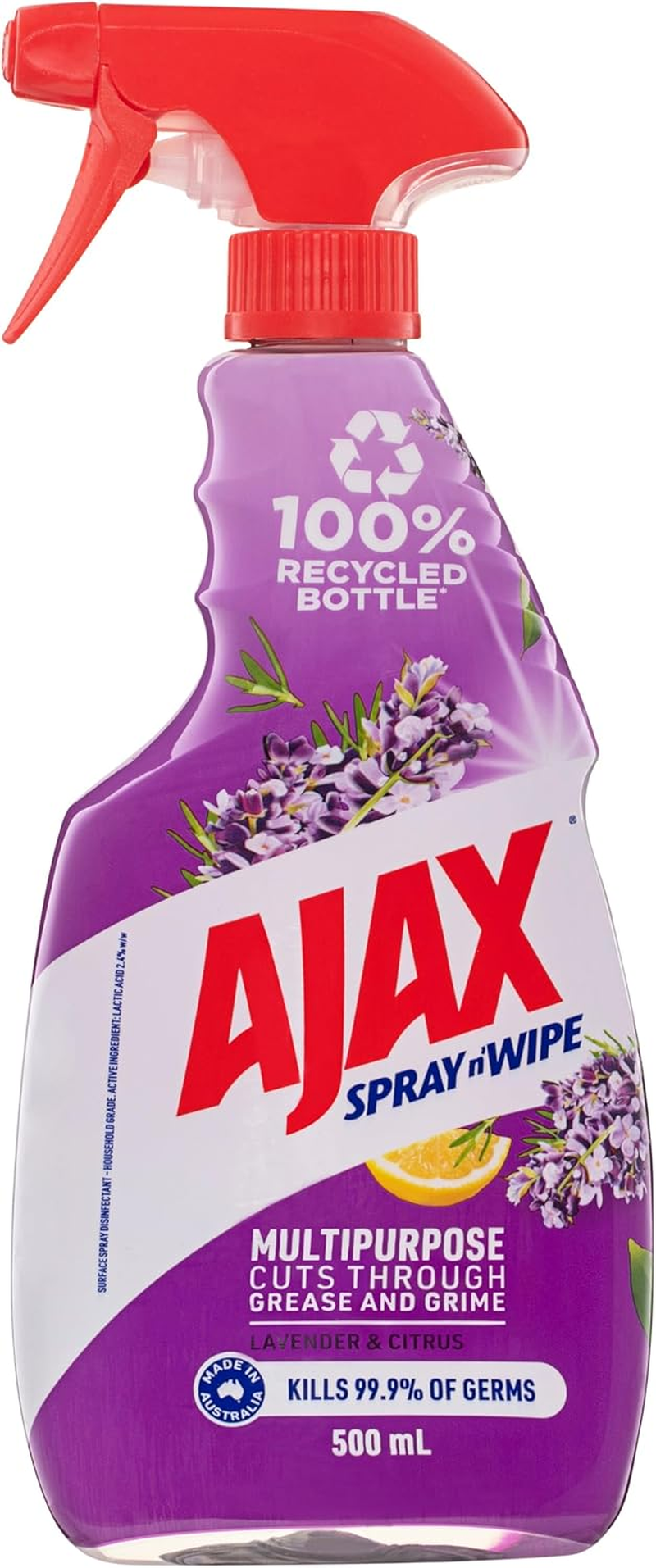 Ajax Lavender and Citrus Multipurpose Spray N Wipe Cleanser 500 Ml image number 1