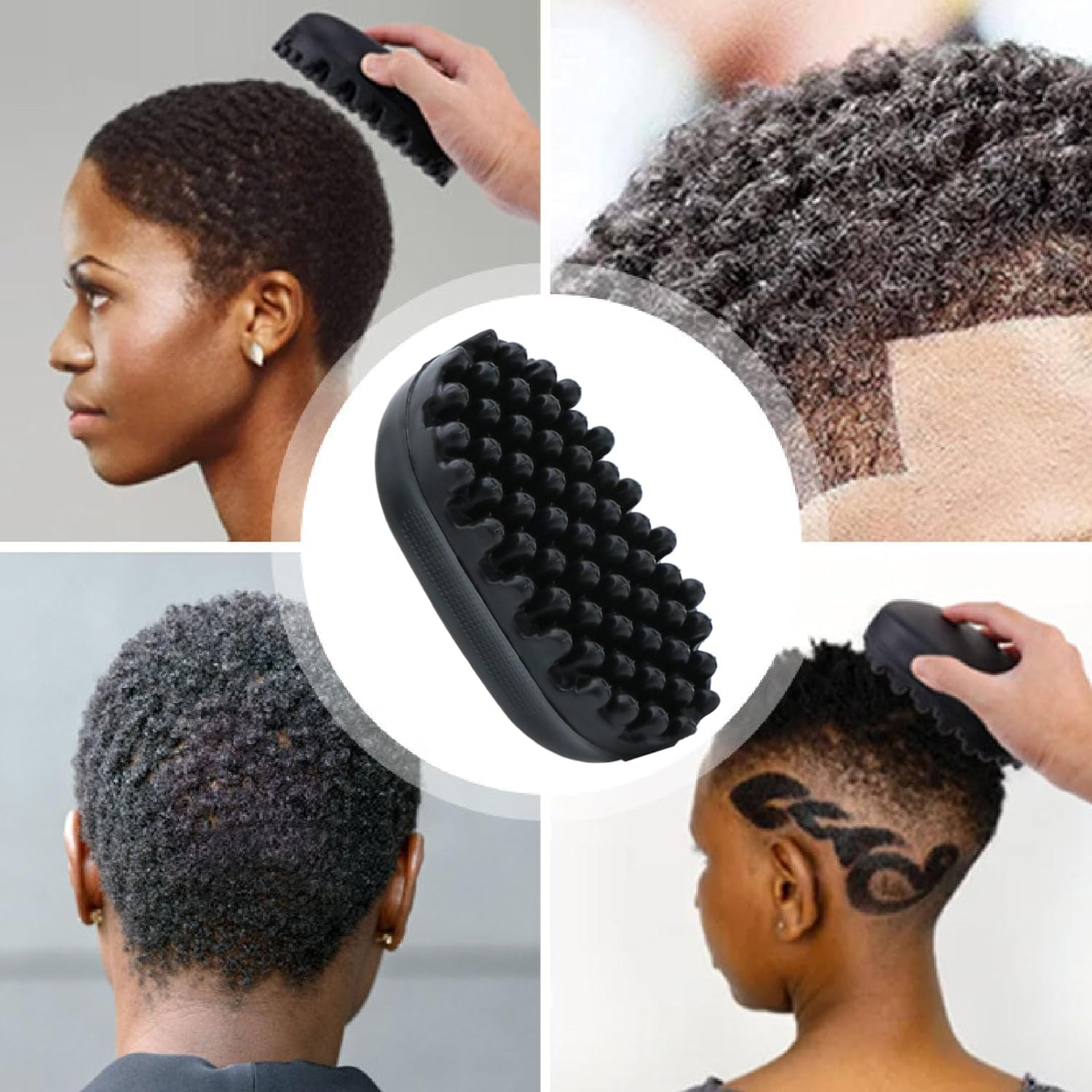 Sishujiesponge Curl Defining Brush for Curly Hair Wet, Bounce Curl Brushes, Curly Hair Brush with Sponges, Hair Sponge for Barbers,Very Suitable for African Rolls, 1 Pack. image number 3