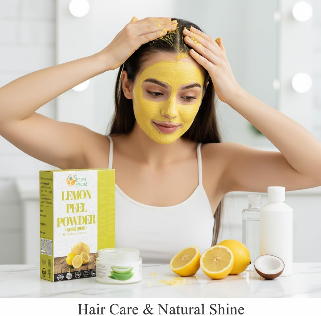 Herbs Botanica Lemon Peel Powder 57G &ndash; Pure, Natural, Aromatic Powder for DIY Skincare, Haircare, Face Packs, Soap & Crafts image number 2